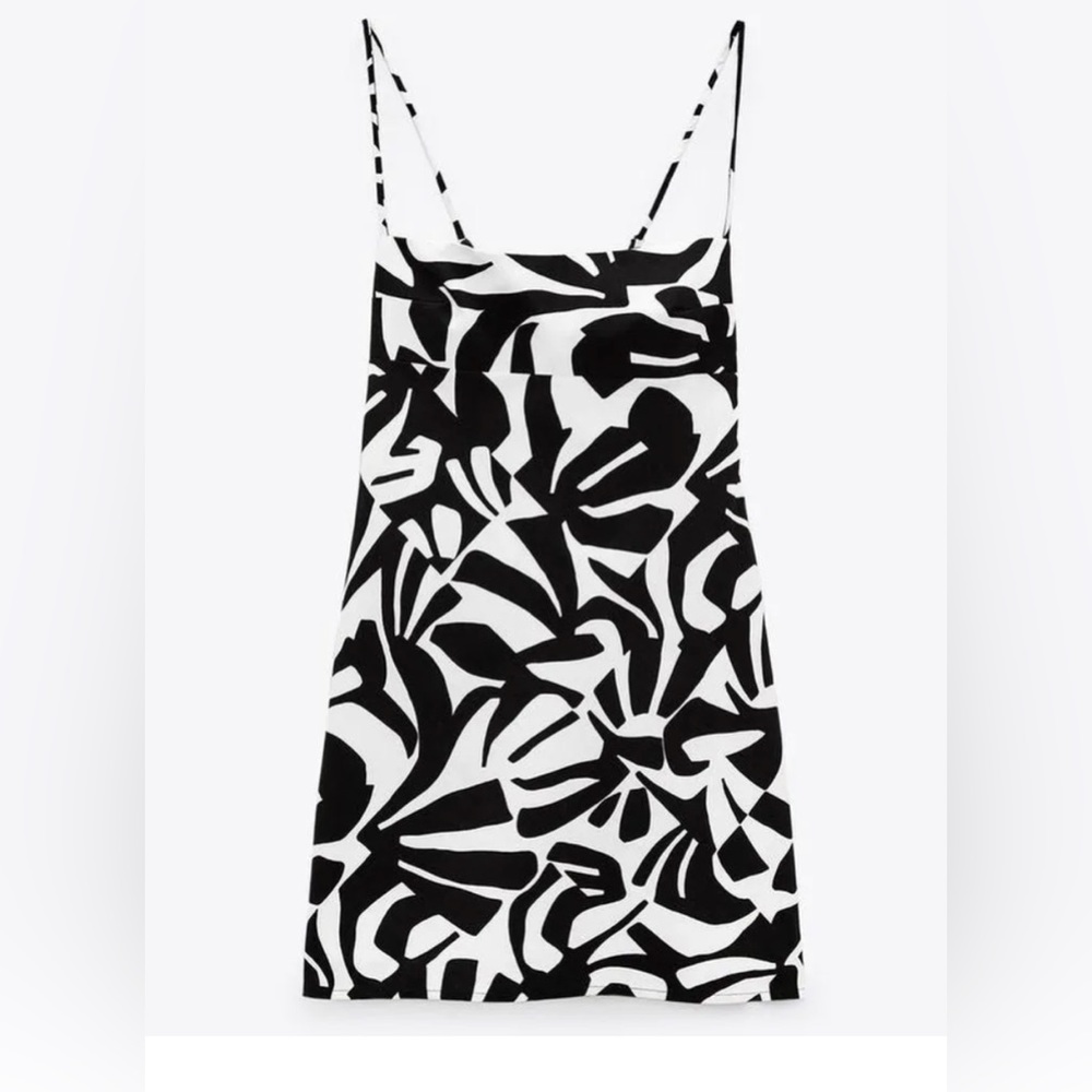ZARA Printed Linen Blend Dress